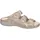 WALDLÄUFER Pantolette WALDLÄUFER "Gunna", Damen, Gr. 5,5 (38,5), beige, Nubukleder, metallic, Schuhe Pantolette, Keilabsatz, Sommerschuh, Schlappen in bequemer Schuhweite G