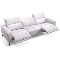 Sofanella 3-Sitzer Leder MARBELLA, Relaxcouch, Designersofa, Designer Sofa, 3er Couch, Sofagarnitur weiß 249 cm x 81 cm x 111 cm