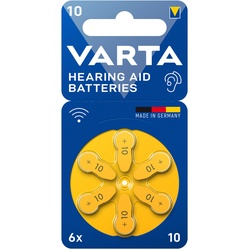 Hearing Aid 10, 6er Blister, Hörgeräte-Batterien