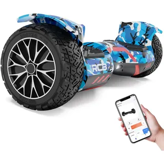 RCB 8,5 Zoll All Terrain Hoverboard mit LED Lichtern, SUV Hoverboard mit Bluetooth-Lautsprecher und App,Balancing Scooter für Kinder und Erwachsene