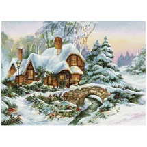 Lucas Luca-S Kreuzstich Set "Winter Landschaft I", Zählmuster, 47x34cm