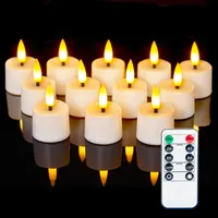 Homemory 12er LED Teelichter, Flackernde Elektrische Teelichter mit Timer & Fernbedienung- Rauchfreie Kerzen für Grab, Fenster und Weihnachten