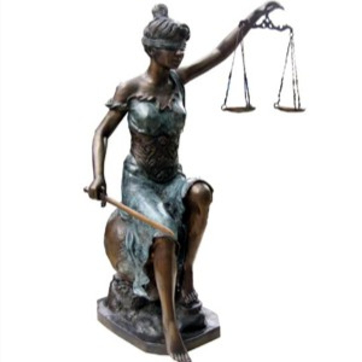Casa Padrino Luxus Bronzefigur Lady Justice auf Marmorsockel - Bronze Justitia Figur Büste Anwalt Notar