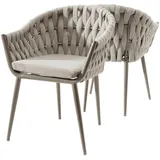 Destiny »MOLINO«, (Set, 2 St.), Aluminium, Rope, stapelbar, grau