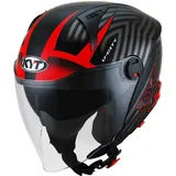 KYT D-City Lucent Jethelm, schwarz-rot, Größe L für Männer