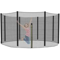XIUWOUG Sicherheitsnetz Ersatznetz für Trampolin Ø 244 305 366 427 cm, Gartentrampolin Ersatznetz für 6/8 Stangen, Netz außenliegend, Ersatzteil reißfest, UV-beständig,Schwarz,396 cm(13FT)~8 stangen