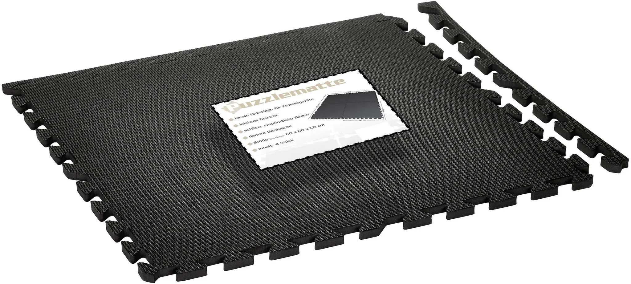 Ju-Sports Bodenschutzmatte, (Set, 4 St.), 251177-0 schwarz B/H/L: 60 cm x 1,2 mm x 60 cm