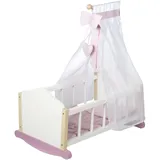 roba Puppenwiege aus Puppenmöbel Serie 'Scarlett', inkl. textiler Ausstattung, weiß lackiert