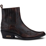 TruClothing.com Herren-Stiefelette aus echtem Leder, mit Cowboy-Reitmuster, mit kubanischem Absatz, Schwarz/Braun, 41 EU - 41 EU