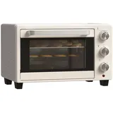 HOMCOM Minibackofen 21L mit 1 Drahtgestell 1 Backblech 3 Kochmodi Glas Cremeweiß