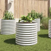 vidaXL Garten-Hochbeet verzinkter Stahl 80 x 80 x 81 cm Silber