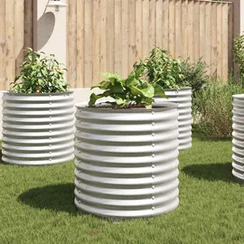 vidaXL Garten-Hochbeet verzinkter Stahl 80 x 80 x 81 cm Silber