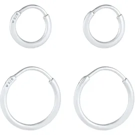 KUZZOI Paar Creolen KUZZOI "Herren Creolen Basic (4 tlg) 925 Silber", silber, Ohrringe, Herren, onesize, ohne Stein, Silber 925 (Sterlingsilber)