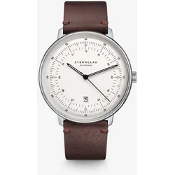 STERNGLAS - HAMBURG - silber satiniert - silber - vintage mokka / 42MM