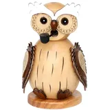 Dekohelden24 Holz-Räucherfigur Eule ca. 11,5 cm