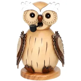 Dekohelden24 Holz-Räucherfigur Eule ca. 11,5 cm