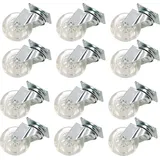 KOTARBAU® 12er Set Möbelrollen Ø 50 Lenkrollen Ohne Bremsen Transparent Gummi Schwenklager Kugellager Sofarollen Schieberrollen Transportrollen ...