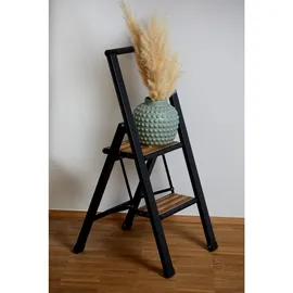 Wenko Alu-Design Klapptrittleiter 2 Stufen schwarz