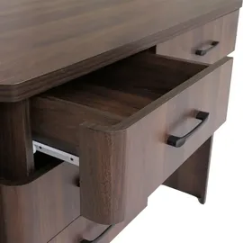 MCW Schreibtisch MCW-P42, Bürotisch Computertisch, 4 Schubladen MDF 78x110x60cm ~ Walnuss-Optik
