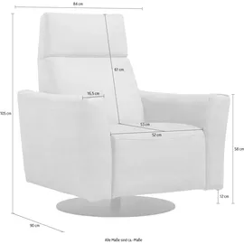 Egoitaliano Sessel Blues Leder 84 x 105 x 90 cm Beige/Weiß mit Relax-Funktion
