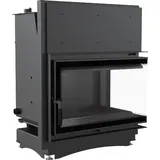 Kratki Zuzia Deco Wasserführender Kamineinsatz Stahl Schwarz/Abdeckplatte Transparent
