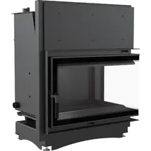 Kratki Zuzia Deco Wasserführender Kamineinsatz Stahl Schwarz/Abdeckplatte Transparent