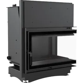 Kratki Zuzia Deco Wasserführender Kamineinsatz Stahl Schwarz/Abdeckplatte Transparent