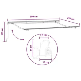 vidaXL Ausziehbare Markise 3 x 2,5 m taupe