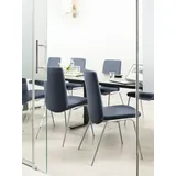 Polsterstuhl STRESSLESS "Laurel", blau (sparrow blau paloma, chrom glänzend), B:57cm H:92cm T:59cm, Leder PALOMA: PALOMA ist ein durchgefärbtes Semianilin-Möbelleder mit natürlicher Narbung., Stühle, Polsterstuhl Esszimmerstuhl 4-Fuß-Stuhl, Low Back, Größe M, mit Beinen aus Stahl in Chrom glänzend