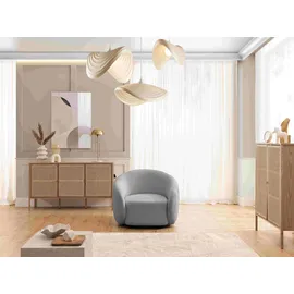 s-style möbel Cocktailsessel Roundi Bouclé 90 x 76 x 80 cm Grau
