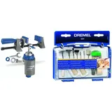 Dremel 2500 Multi Vise - Multi Schraubstock [Energieklasse A] & 684 Polier Zubehören, fur Multifunktionswerkzeug, Set mit 20 Zubehören zum Reinigen und Polieren
