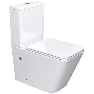 mai & mai Stand-WC 112T aus Keramik spülrandloses-WC weiß 36x63x82cm bodenstehende-Toilette inkl.Spülkasten - Mai&mai