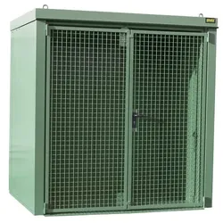 BAUER Südlohn Gasflaschen Container TYP GFC-B, Resedagrün, 35 x Ø 230 mm