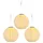 GLOBO Lampion Edelstahl Kunststoff D 30 cm 3er Set beige