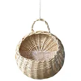 URFEDA Rattan Wandbehang Blumentopf Hängekorb Rattan Blumenkorb Wandbehang Pflanzentöpfe Geflochten Übertopf Korb Pflanzenkörbe Hängende Wand Korb für Innen Außen Decken Balkone Wanddekoration