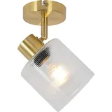 QAZQA Art Deco Deckenstrahler Gold mit Glas verstellbar – Laura