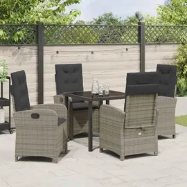 vidaXL Garten Essgruppe 5-tlg. Grau