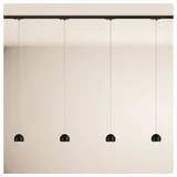 s.luce Beam LED Hängeleuchte 1-Phasen-Schienensystem Endeinspeiser 4-flammig / Schwarz / Schwarz
