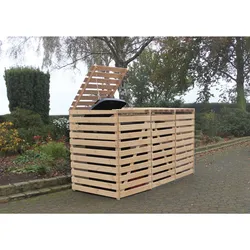 Promadino Mülltonnenbox "Vario V" für 3 Tonnen natur