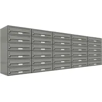 AL Briefkastensysteme 30er Premium Briefkasten Aluminiumgrau inkl. Zeitungsfach