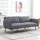 Homcom Schlafsofa Klappsofa 2-sitzer Bettsofa mit Schlaffunktion, leinenartiges Polyester, Gummiholz, Grau