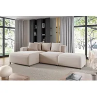 Fun Möbel Ecksofa Designersofa MEGAN XS inkl. Hocker Stoff