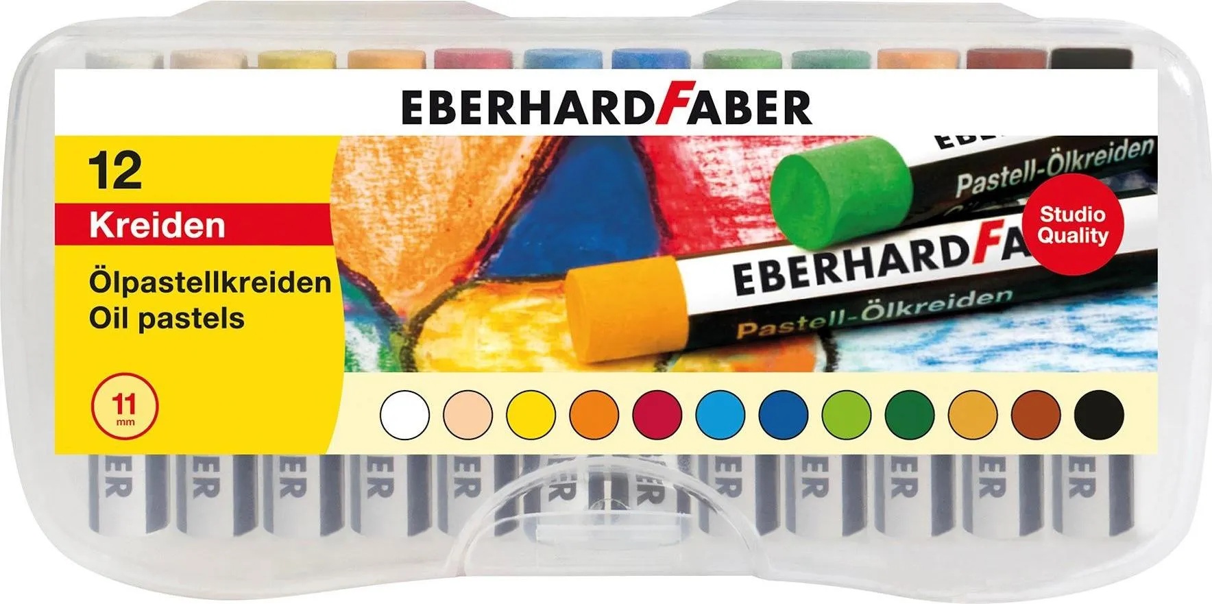 EberhardFaber, Malstifte, Ölpastellkreide 12er Plastikbox (Mehrfarbig)