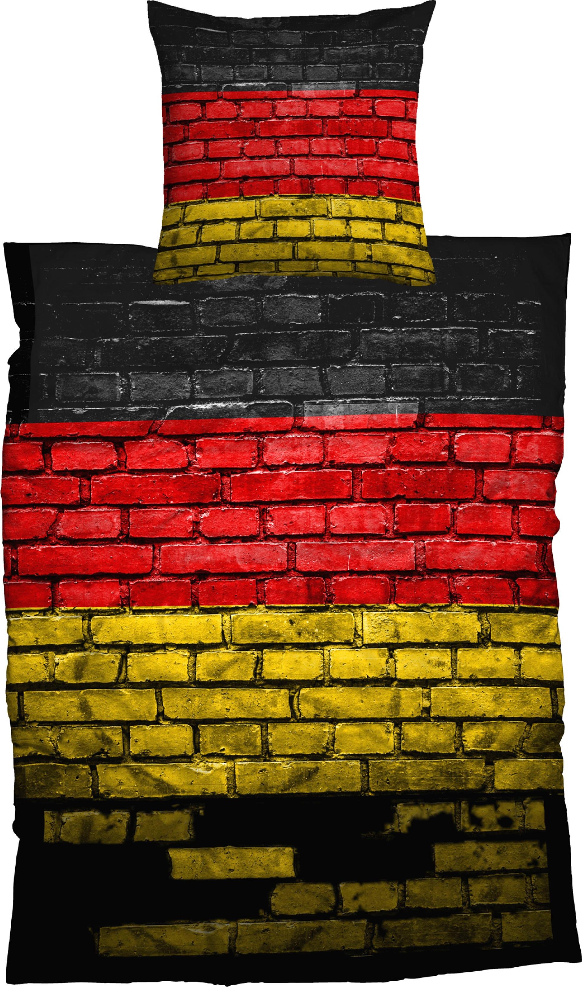CASATEX Bettwäsche »German Flag«, (2 tlg.) CASATEX schwarz/rot/goldfarben