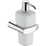 Keuco Elegance Seifenspender mit Halterung, Weiß/Chrom, Opalglas,