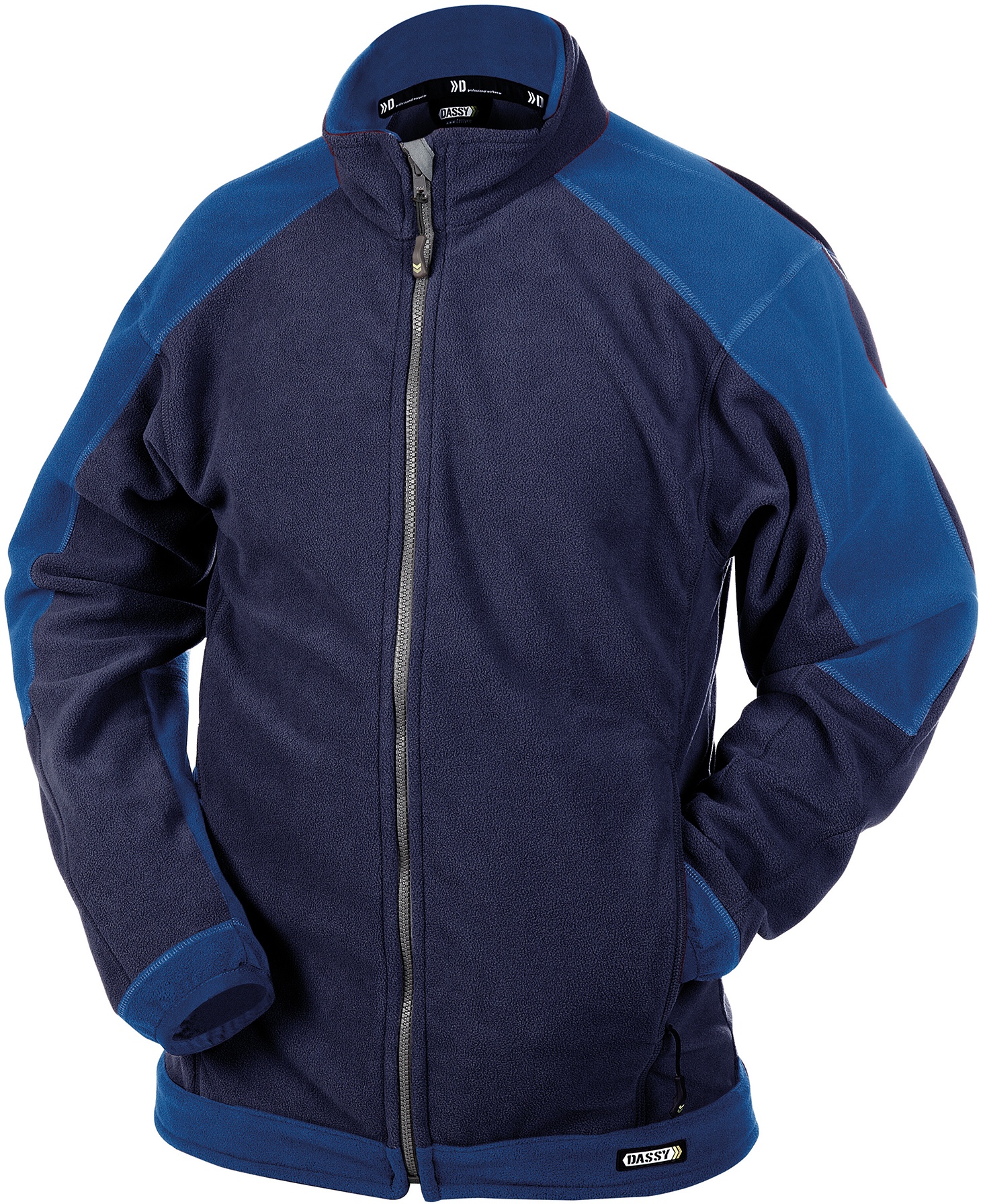 DASSY® Kazan Zweifarbige Fleecejacke - dunkelblau/kornblau - XS