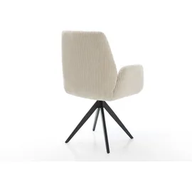 DeLife Polsterstuhl Zoa-Flex Cord Beige schwarz