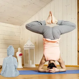 Relaxdays Buddha Figur sitzend 40 cm grau