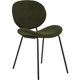 Beliani Esszimmerstuhl Luana Kunstleder grün/schwarz 2er Set