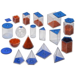 Betzold Lernspielzeug Geometrie-Körper 17 Füllkörper Plexiglas – Mathematik Lehrmittel blau